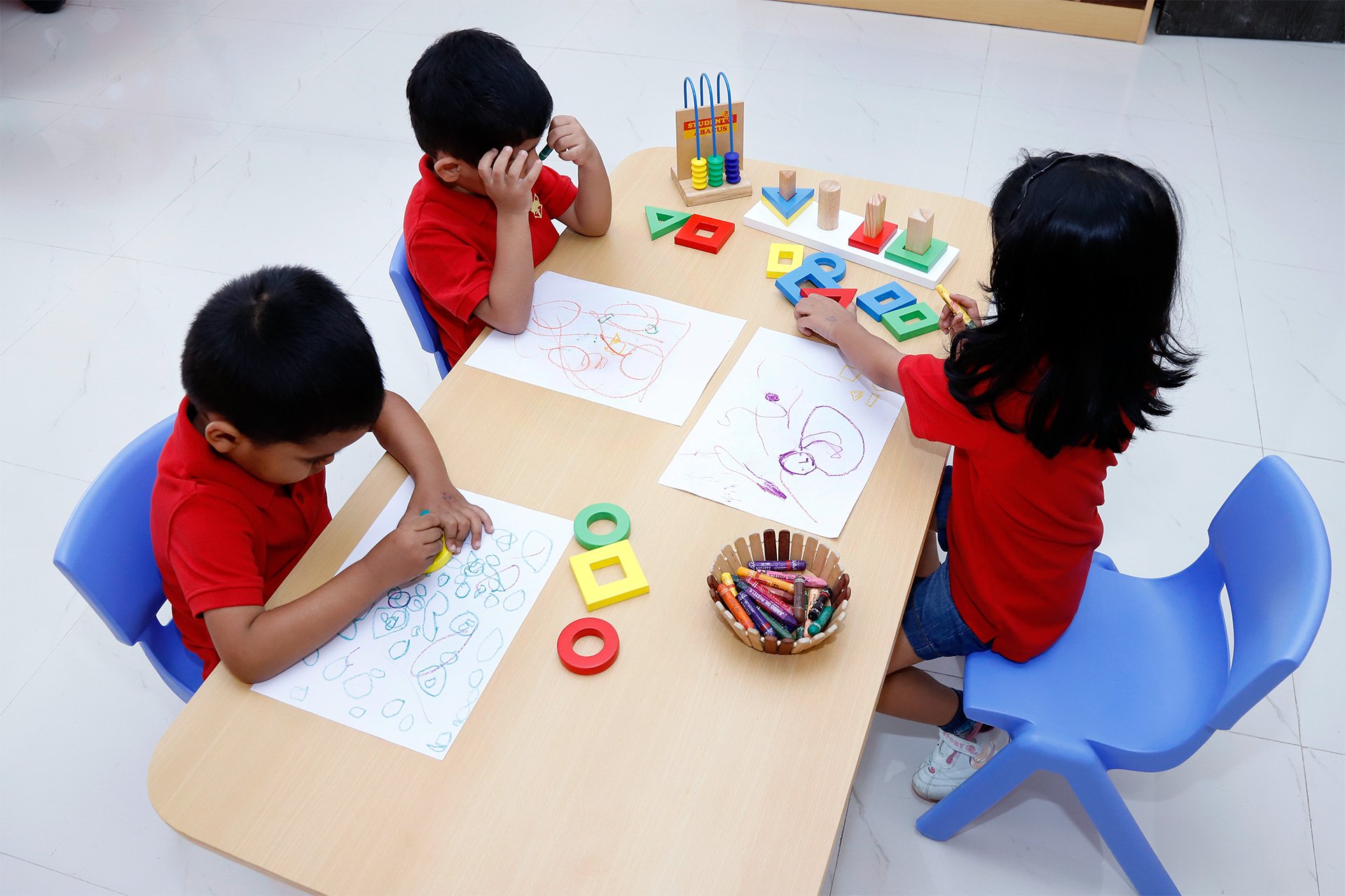 Encouraging children to experiment at Tatva Preschools, Pune