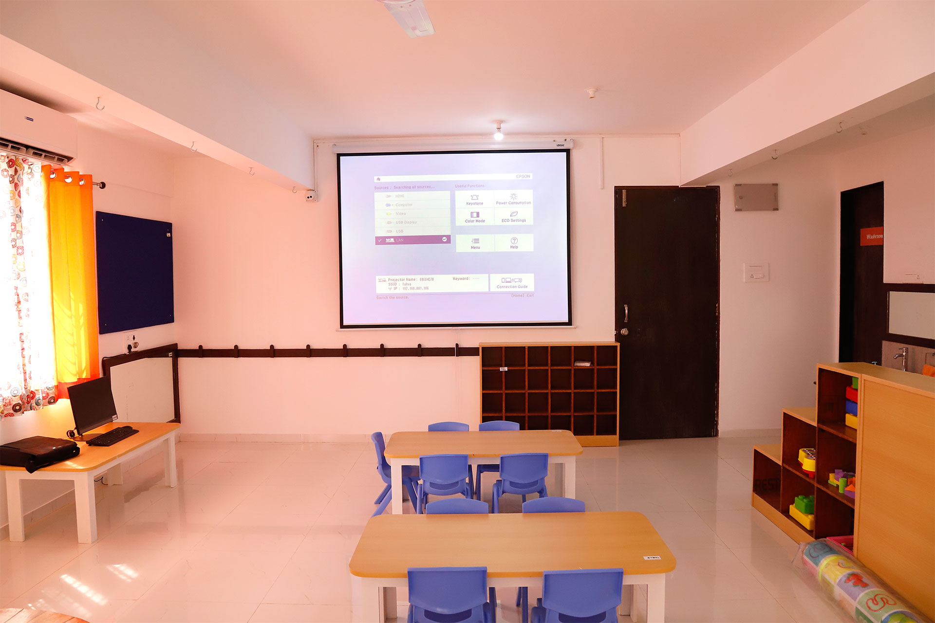 Projector Classroom at Tatva Pre-Schools in Pune Wakad and Balewadi
